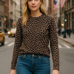 JCrew factory leopard sweater top size XS